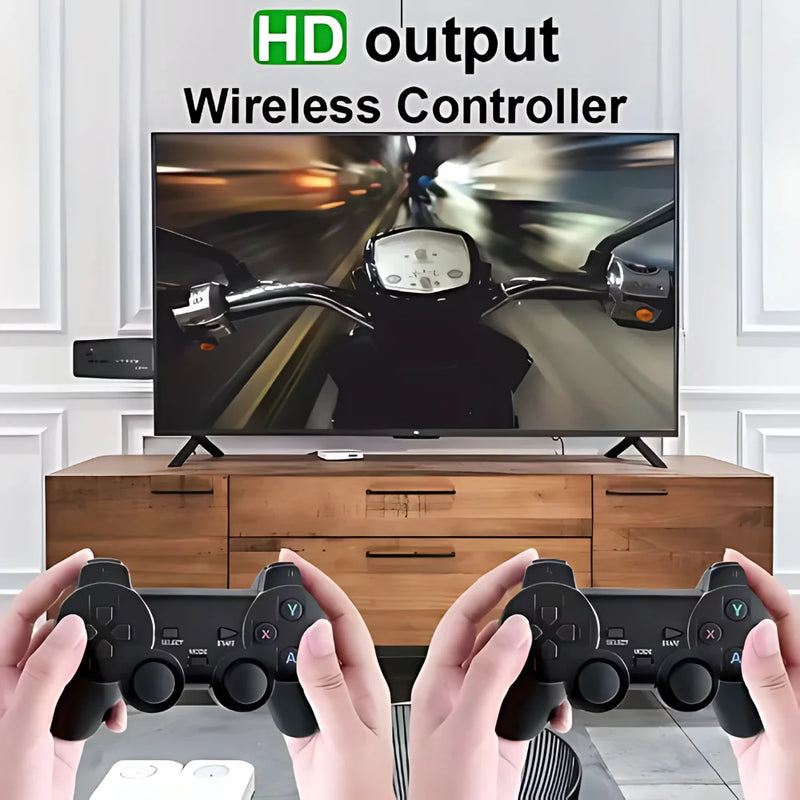 Videogame 4K Stick com 20.000 jogos retrô clássicos + 2 controles sem fio