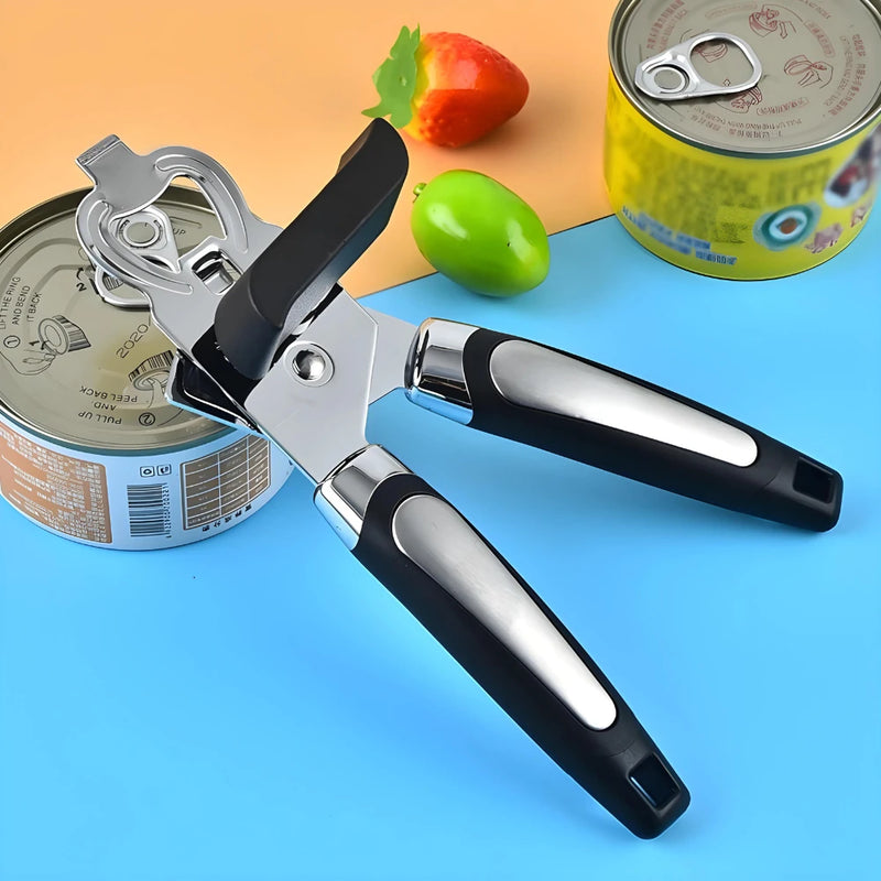 Abridor De Latas E Garrafas 3 Em 1 Aço Inox Profissional Para Cozinha