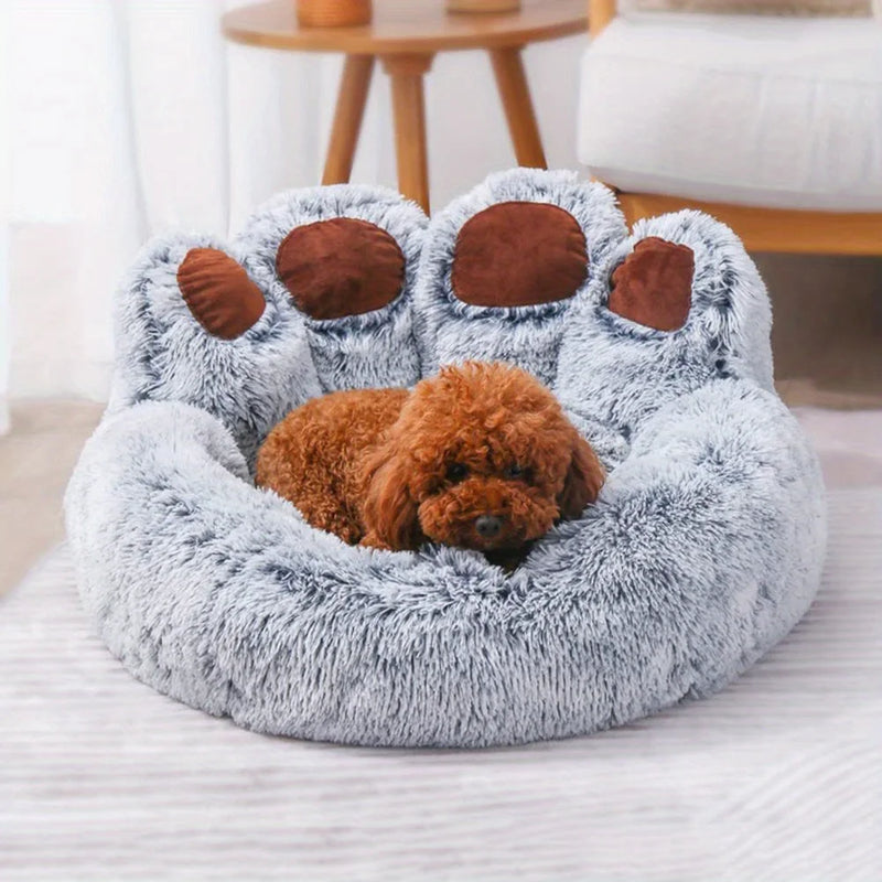 Cama para cachorro e gato, sofá fofo em formato de pata de urso