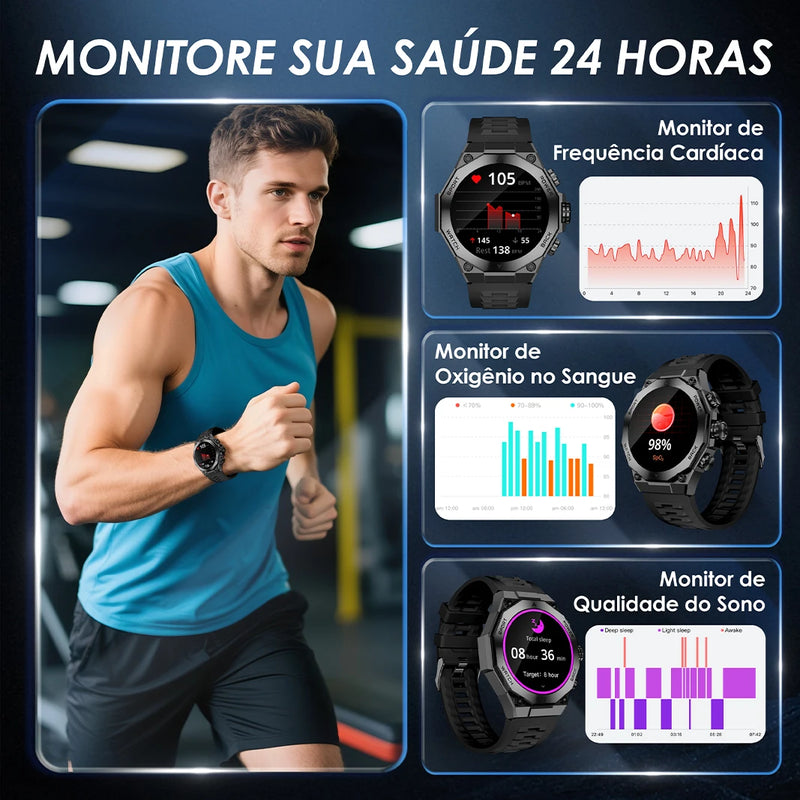 Relógio Inteligente com pulseira esportiva