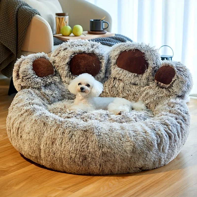 Cama para cachorro e gato, sofá fofo em formato de pata de urso