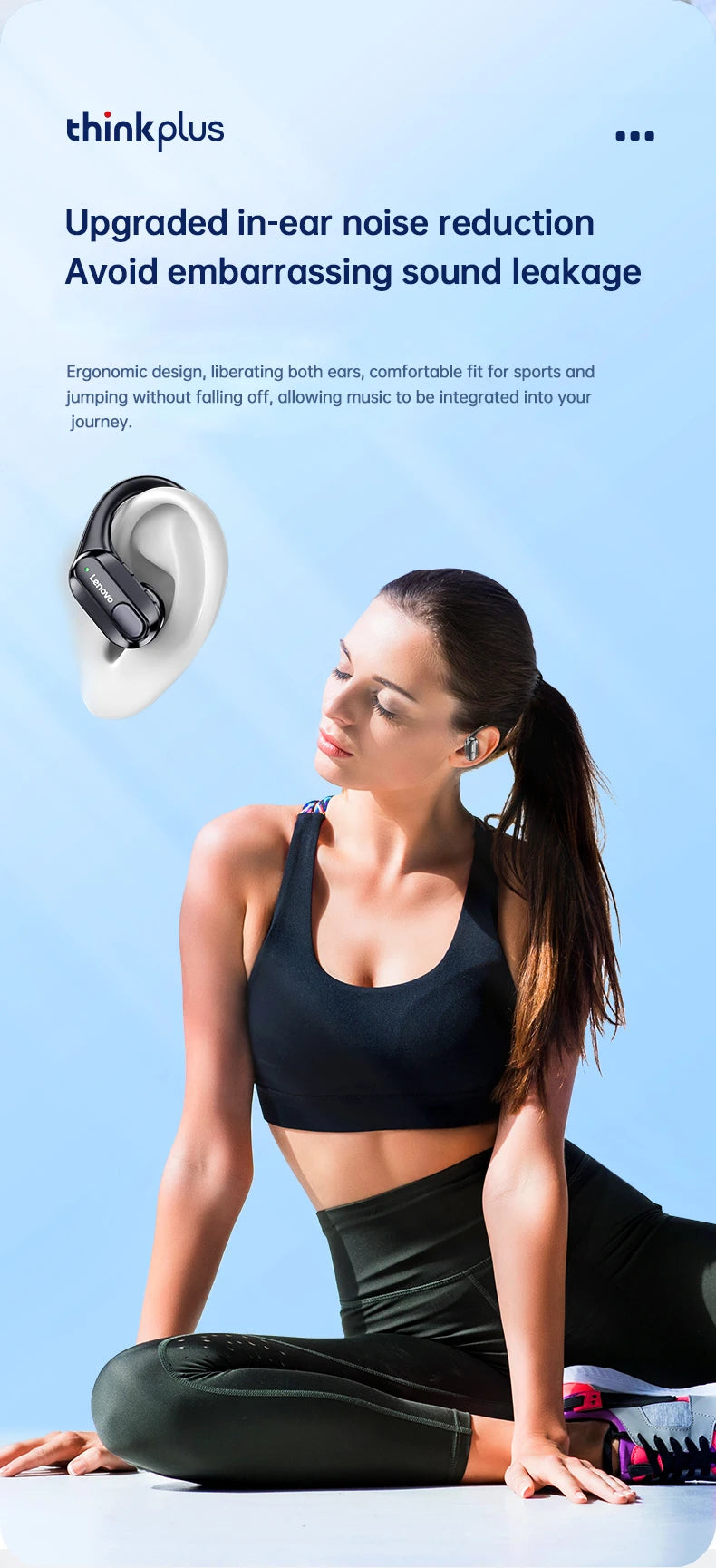 Fones de ouvido esportivos sem fio Lenovo XT80 originais com microfone