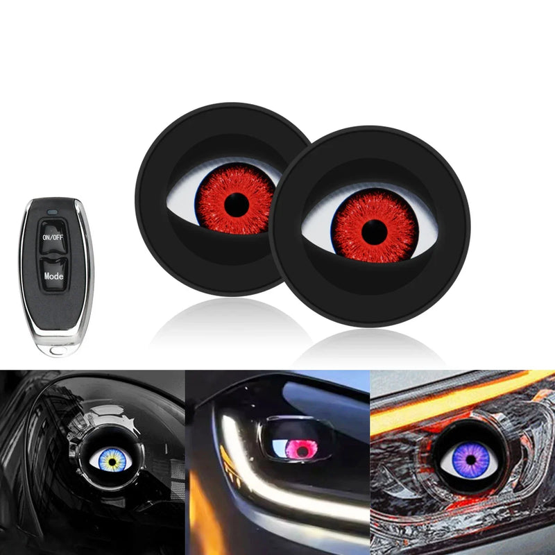 Kit de faróis LED Devil Eyes para carro e motos com controle remoto