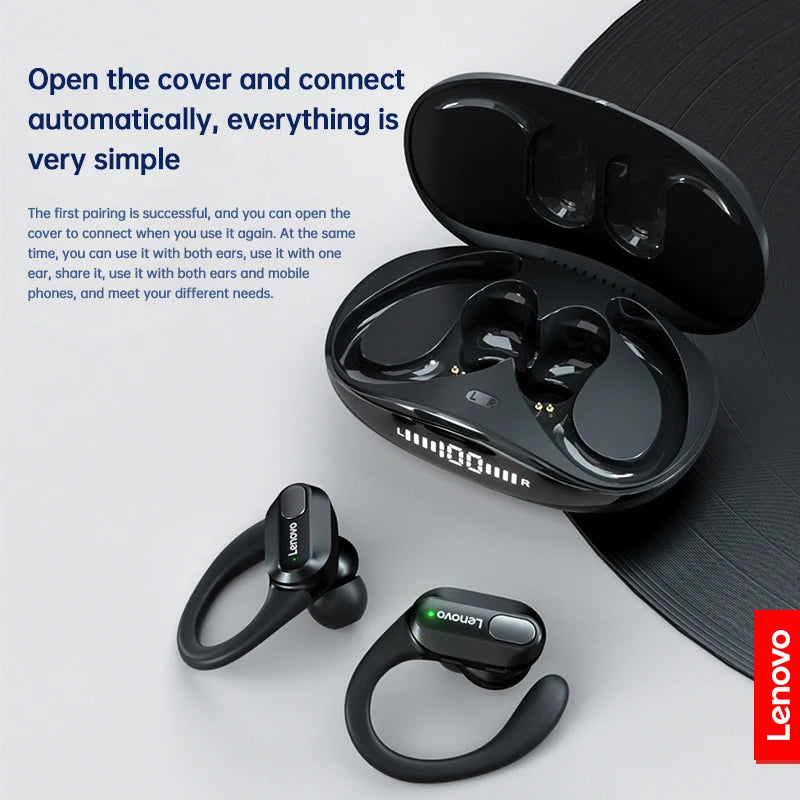 Fones de ouvido esportivos sem fio Lenovo XT80 originais com microfone