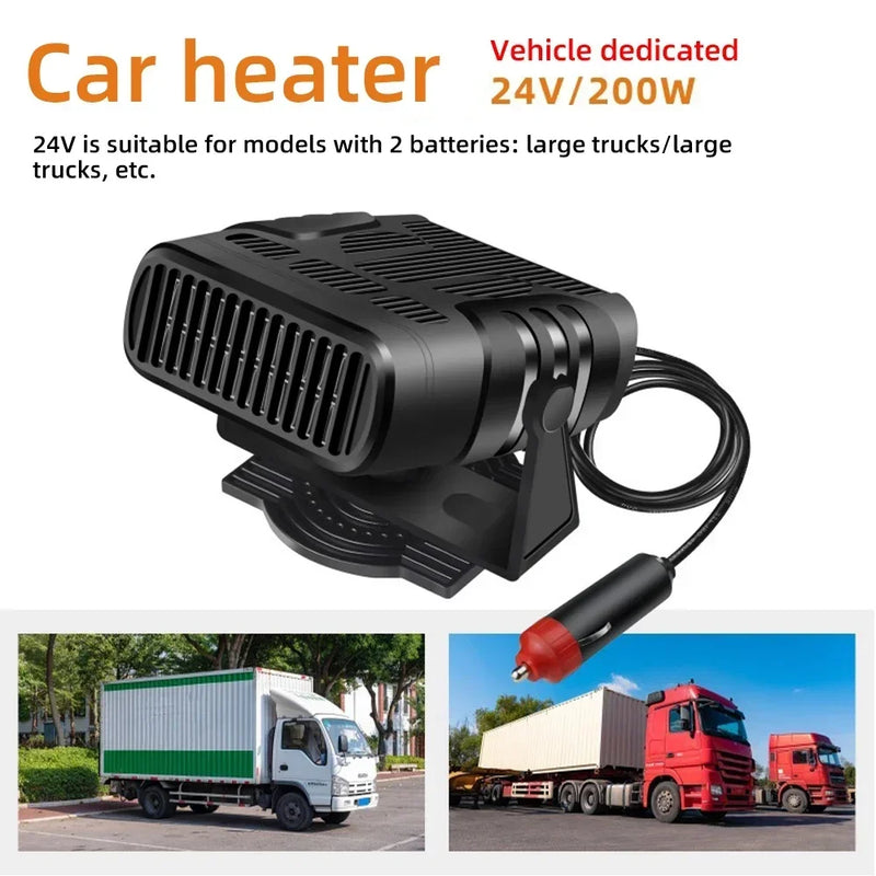Aquecedor portátil para carro, descongelador, ventilador de modo duplo, 12V 24V