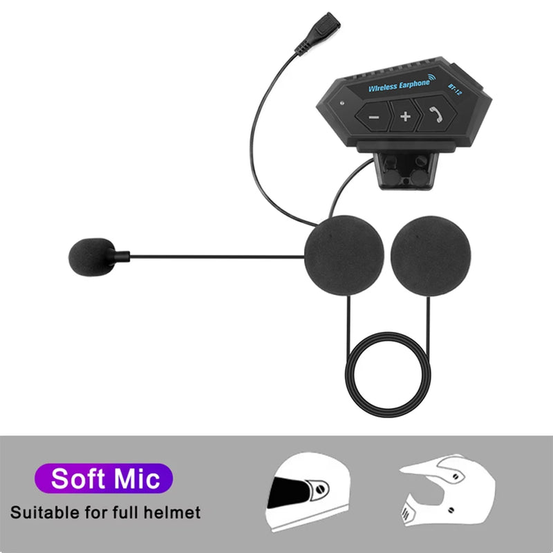 Fone de ouvido para capacete de motocicleta BT12