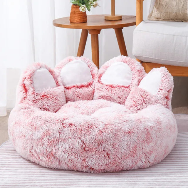 Cama para cachorro e gato, sofá fofo em formato de pata de urso