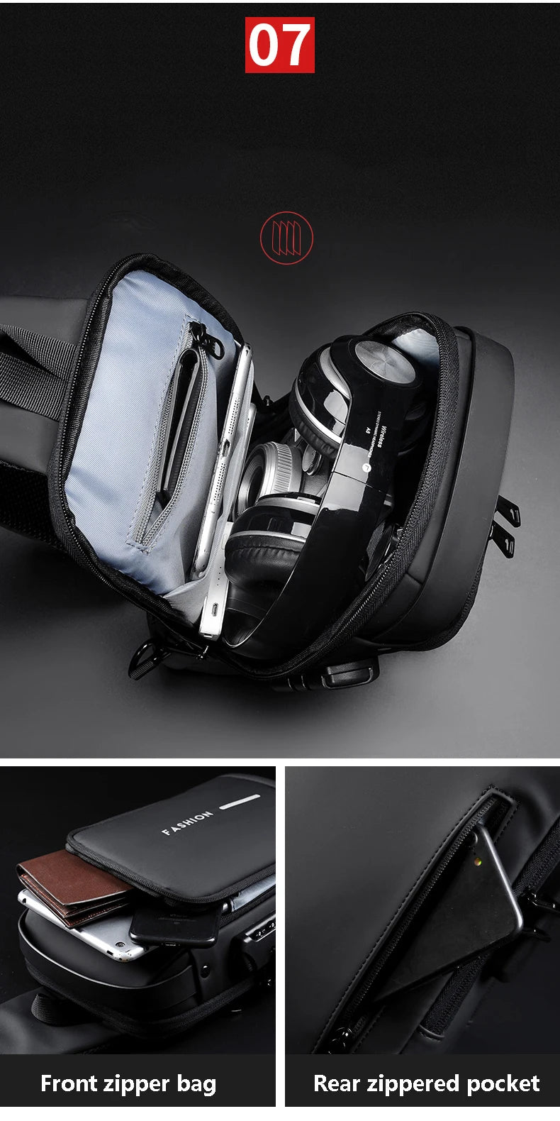 Bolsa de ombro com usb