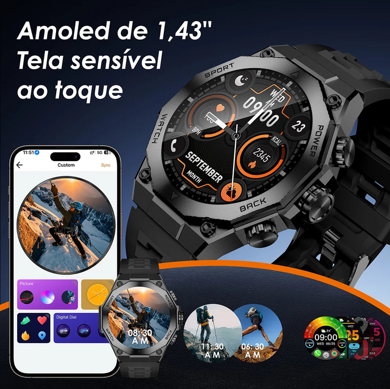 Relógio Inteligente com pulseira esportiva