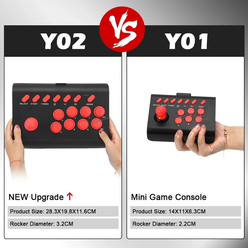 Controle de arcade Y02 para PS4/PS3/Xbox One/Switch OLED/Android/iOS