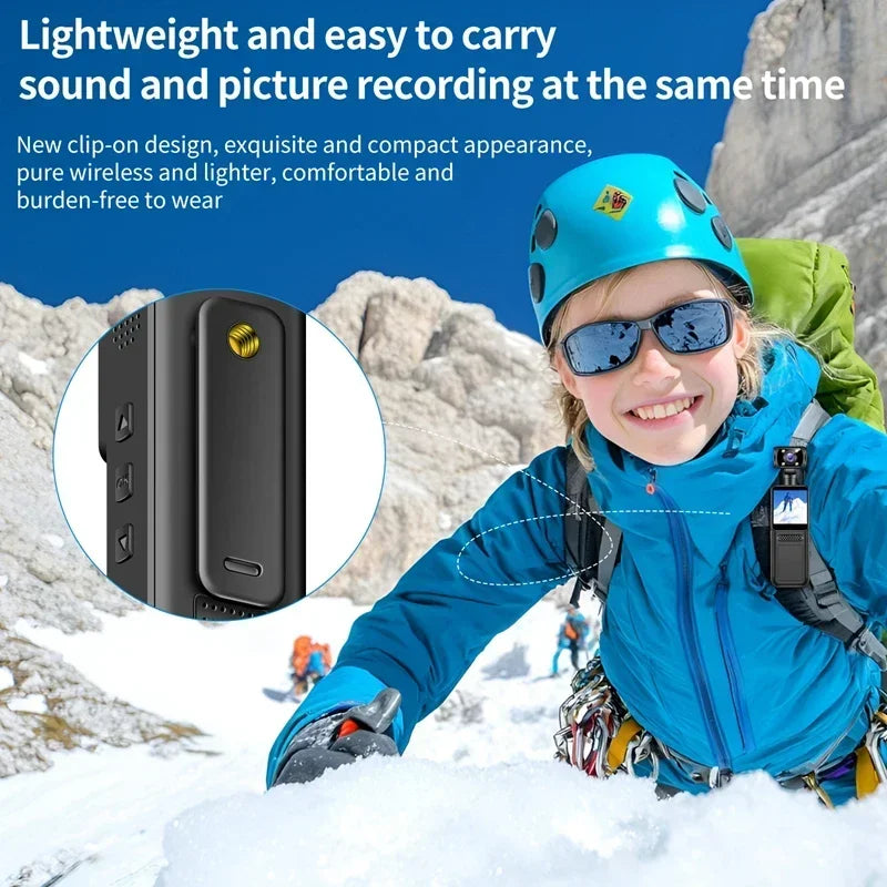 8K HD Câmera de bolso portátil com rotação de 180°