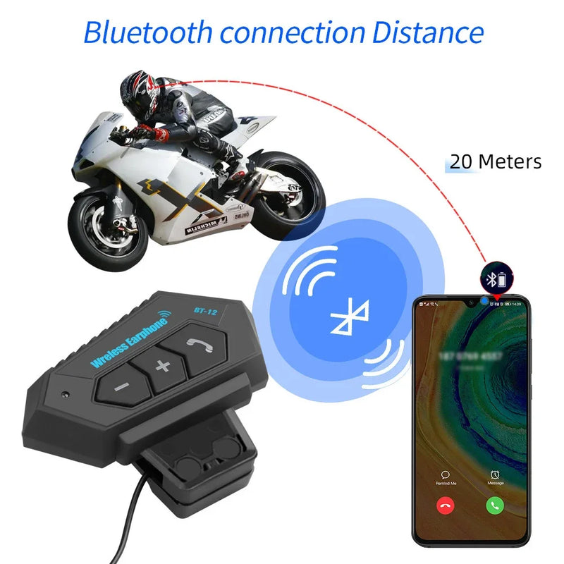 Fone de ouvido para capacete de motocicleta BT12