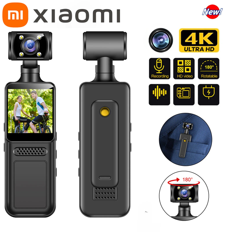 8K HD Câmera de bolso portátil com rotação de 180°