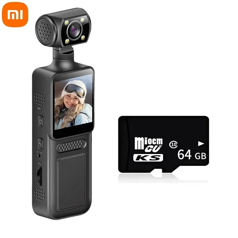8K HD Câmera de bolso portátil com rotação de 180°