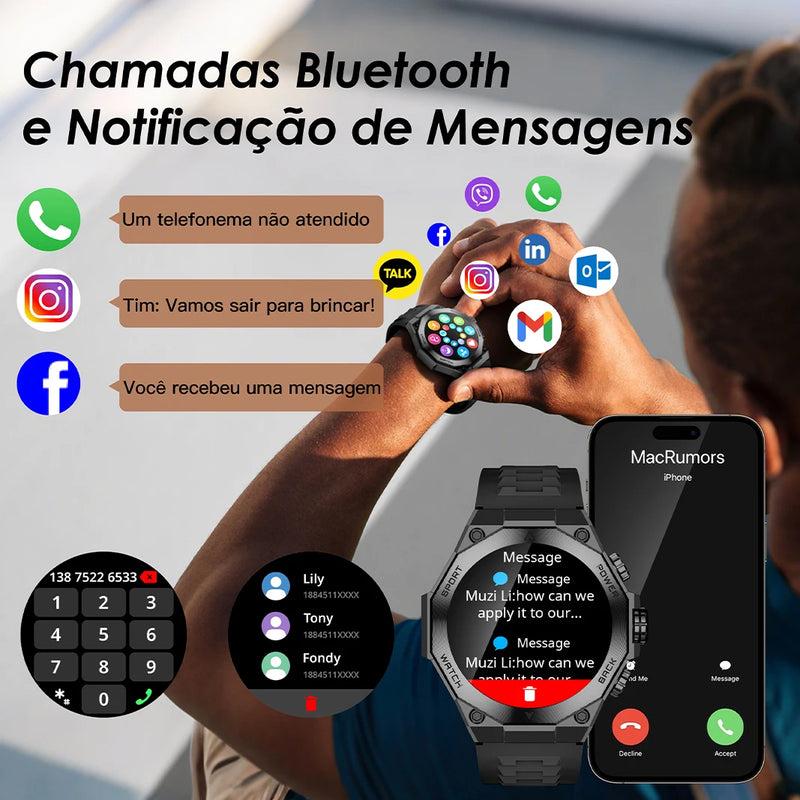 Relógio Inteligente com pulseira esportiva