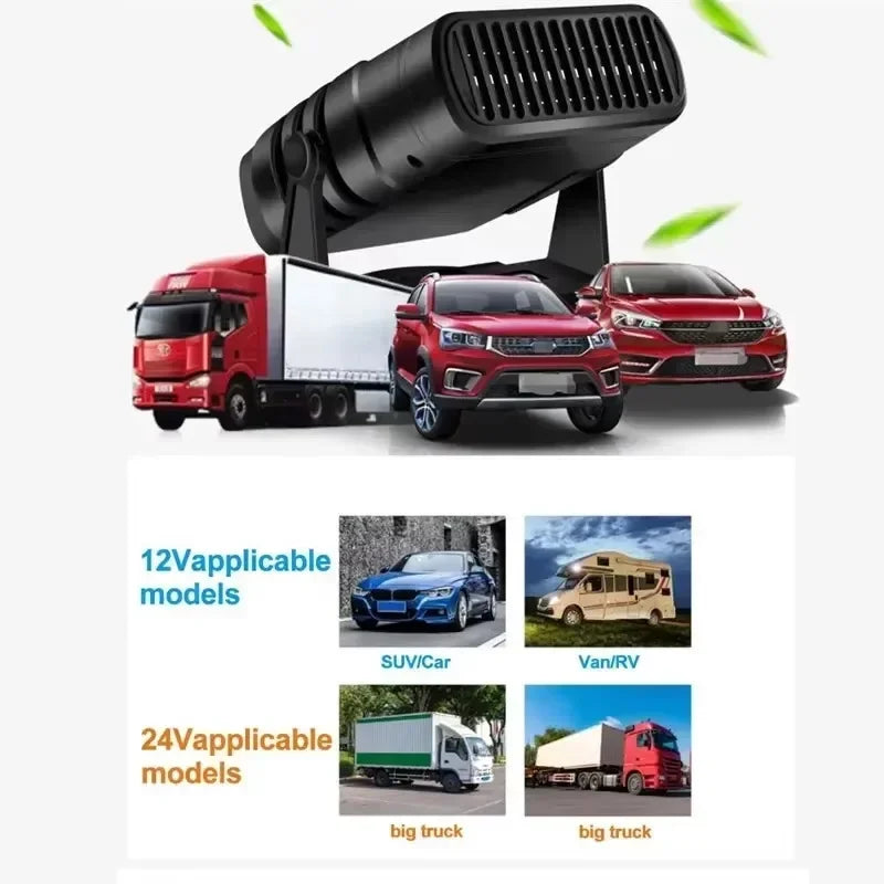 Aquecedor portátil para carro, descongelador, ventilador de modo duplo, 12V 24V