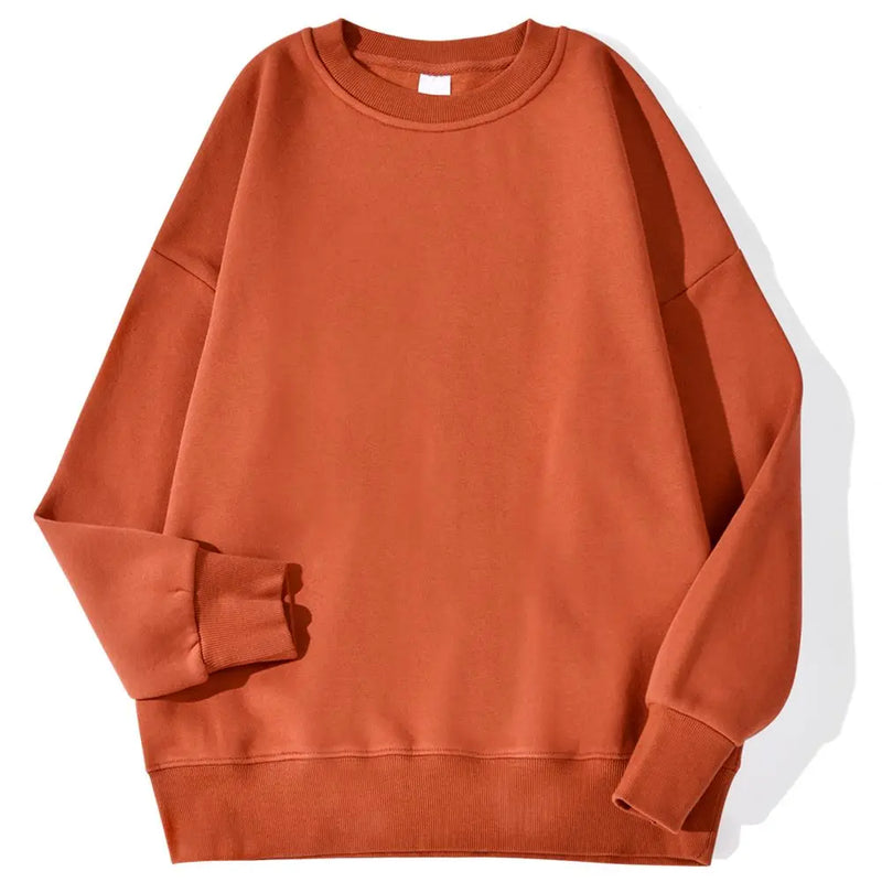 Moletom feminino liso com capuz, moda outono inverno