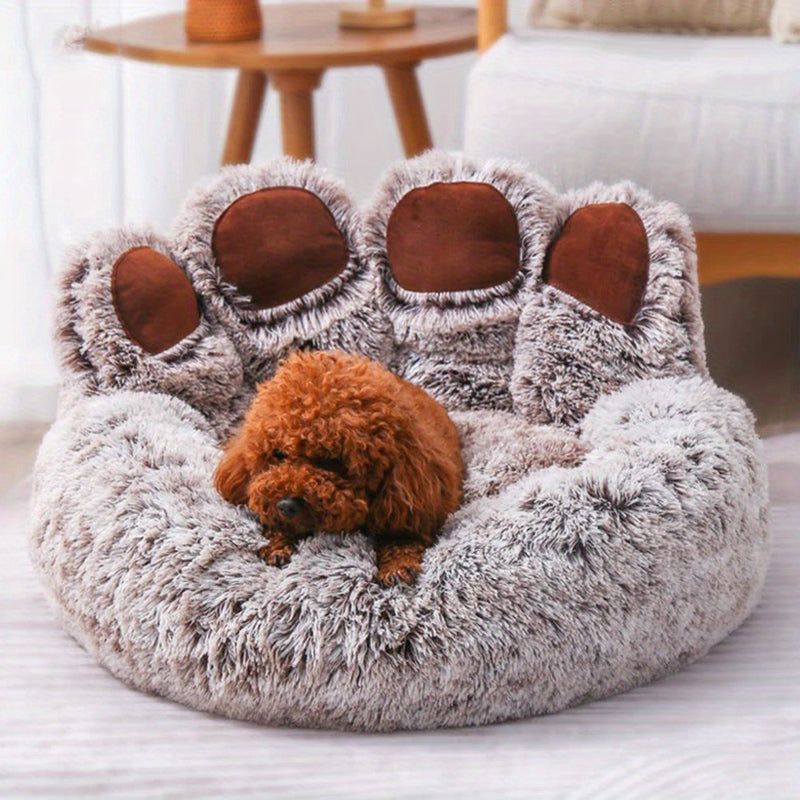 Cama para cachorro e gato, sofá fofo em formato de pata de urso