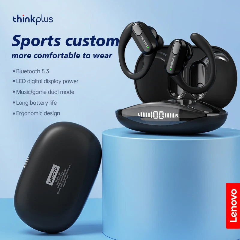 Fones de ouvido esportivos sem fio Lenovo XT80 originais com microfone