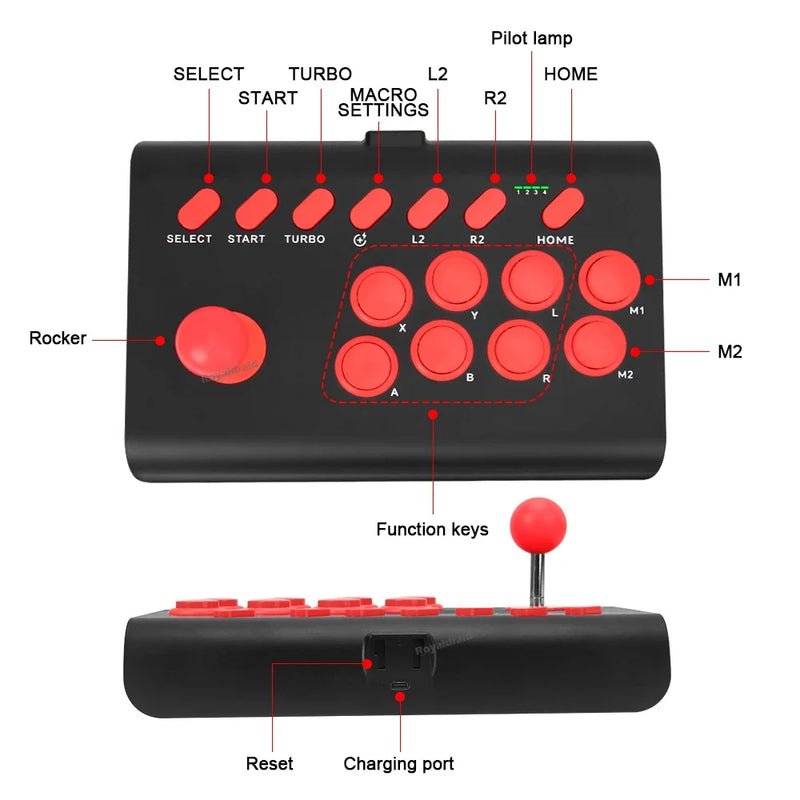 Controle de arcade Y02 para PS4/PS3/Xbox One/Switch OLED/Android/iOS