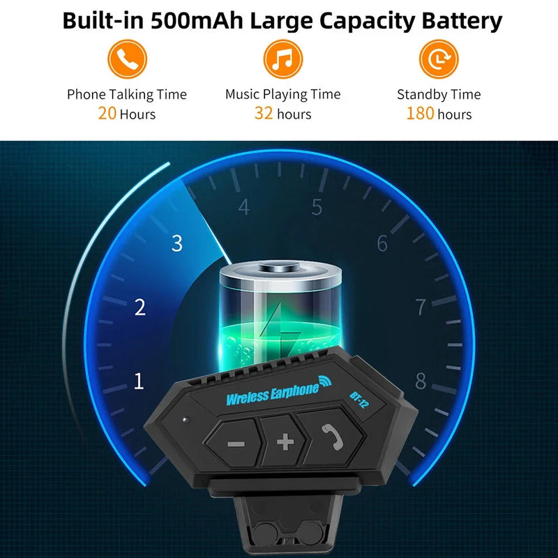 Fone de ouvido para capacete de motocicleta BT12