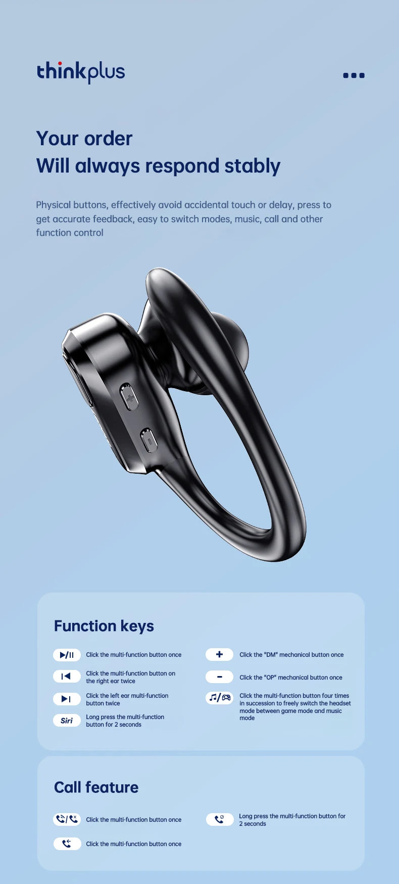 Fones de ouvido esportivos sem fio Lenovo XT80 originais com microfone