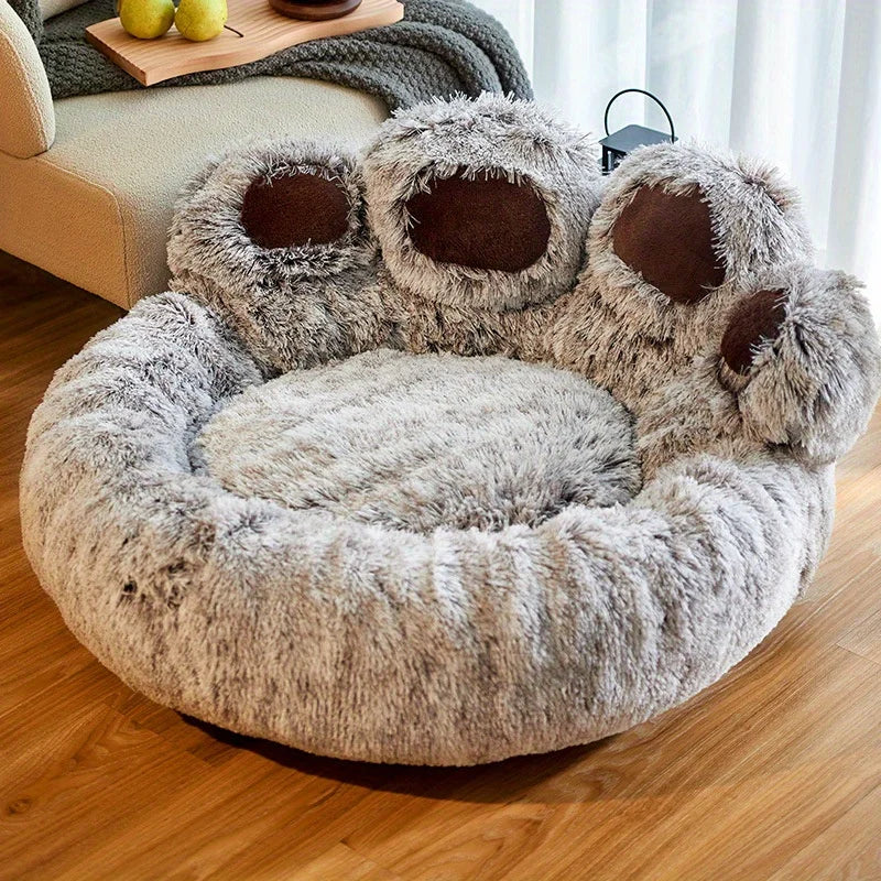 Cama para cachorro e gato, sofá fofo em formato de pata de urso
