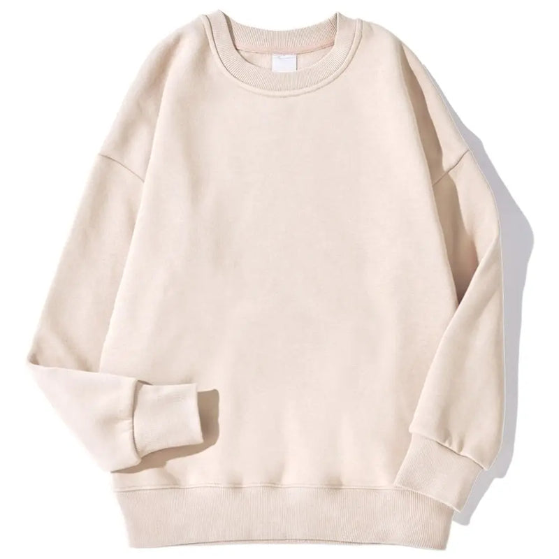 Moletom feminino liso com capuz, moda outono inverno